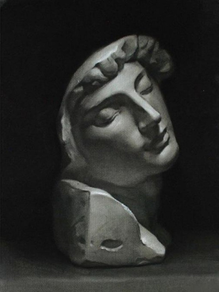 Cast drawing in charcoal - classical realism